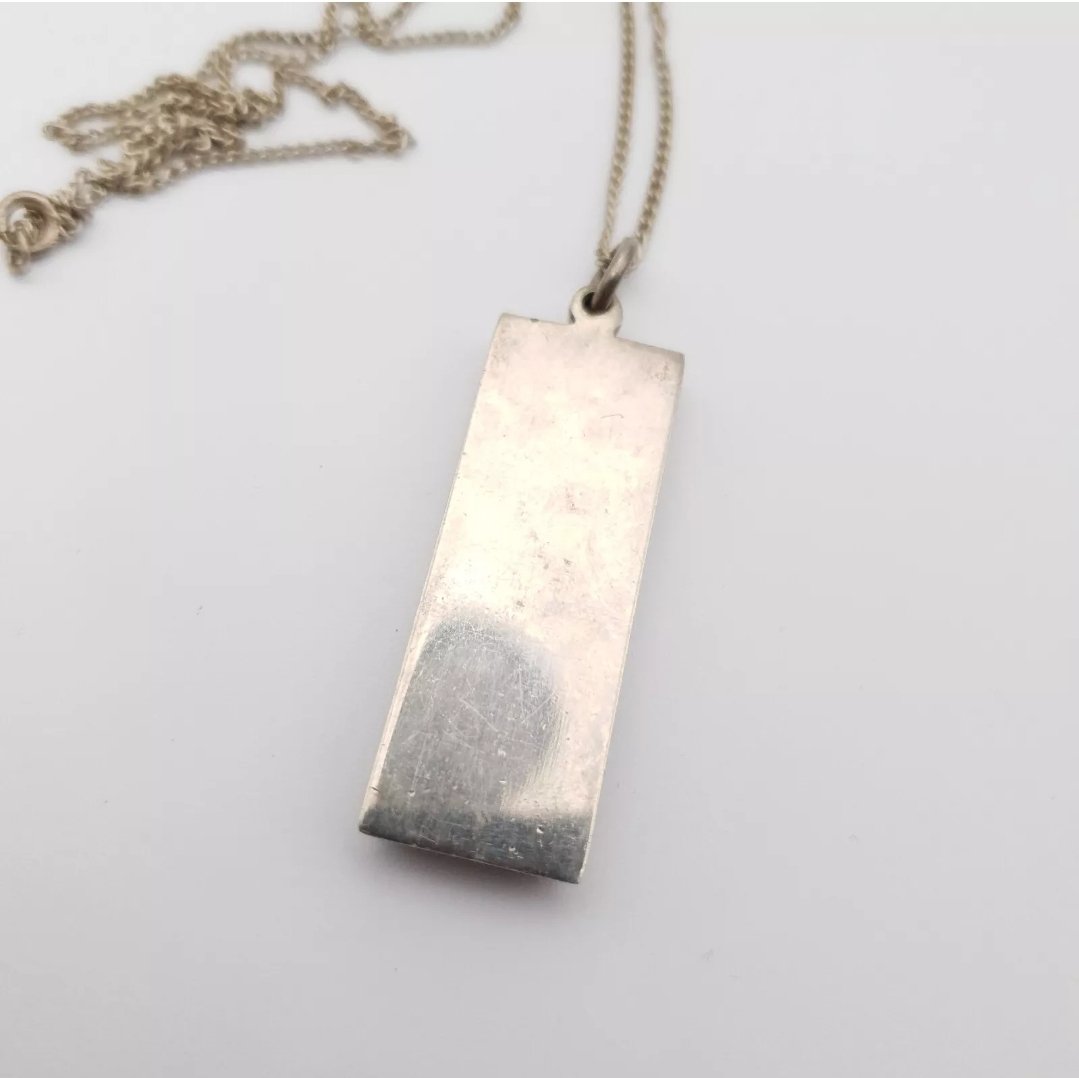 Sterling Silver Ingot Pendant Necklace 1977 Queen Elizabeth - Image 4