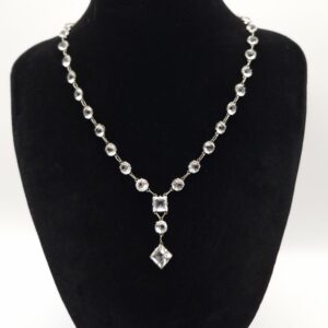 1920s Bezel Set Crystal Y Drop Necklace Rodi & Wienenberger