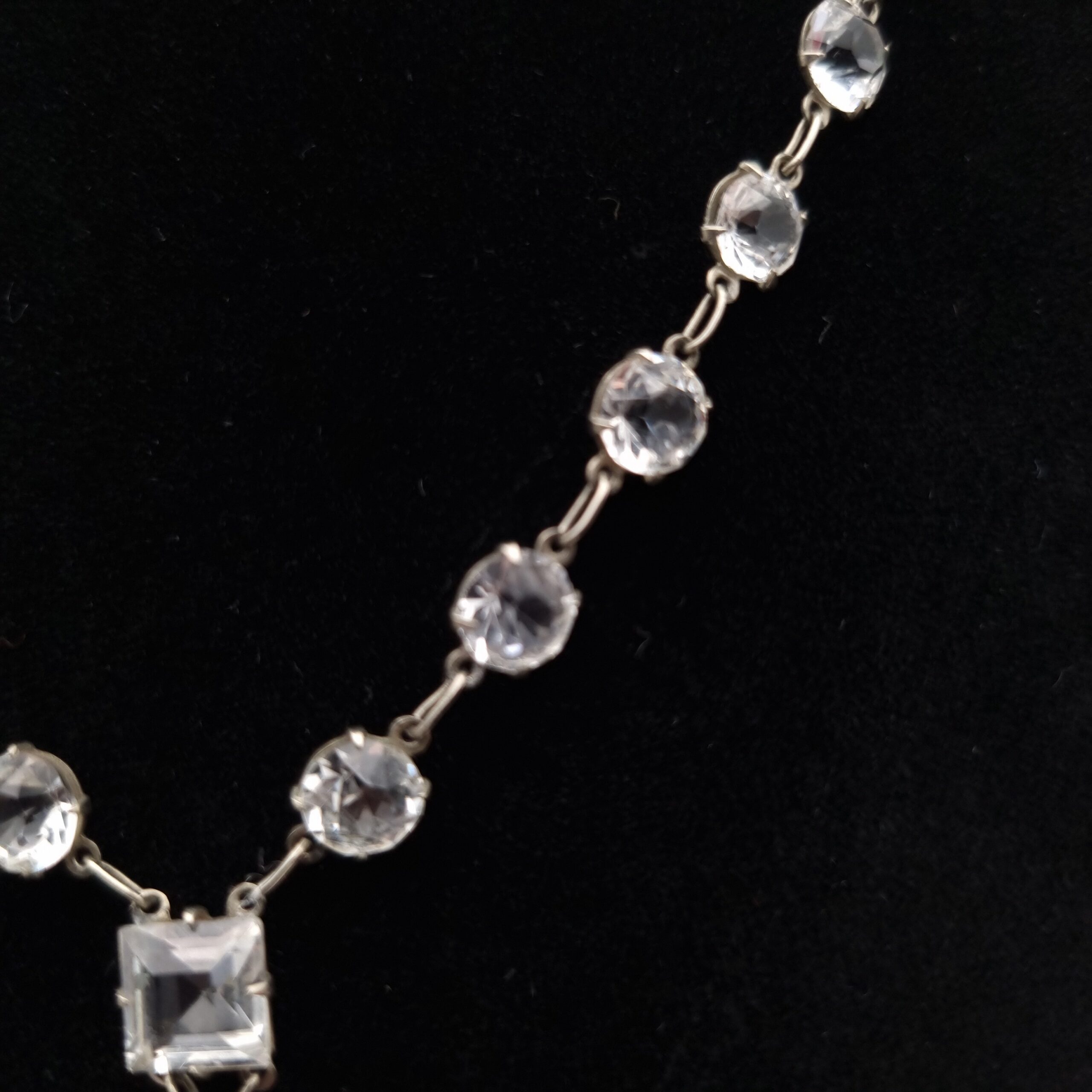  1920s Bezel Set Crystal Y Drop Necklace Rodi & Wienenberger - Image 5