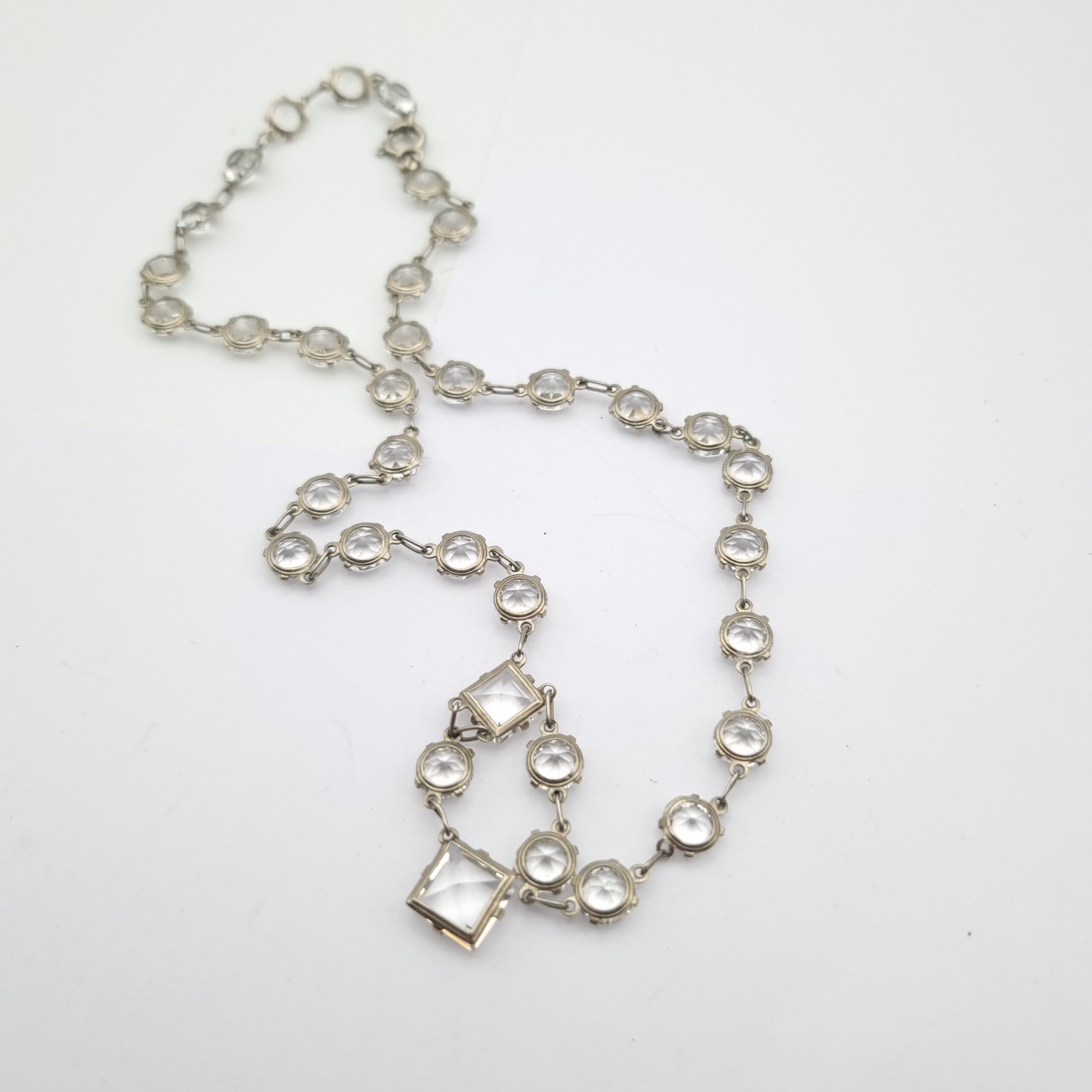  1920s Bezel Set Crystal Y Drop Necklace Rodi & Wienenberger - Image 4