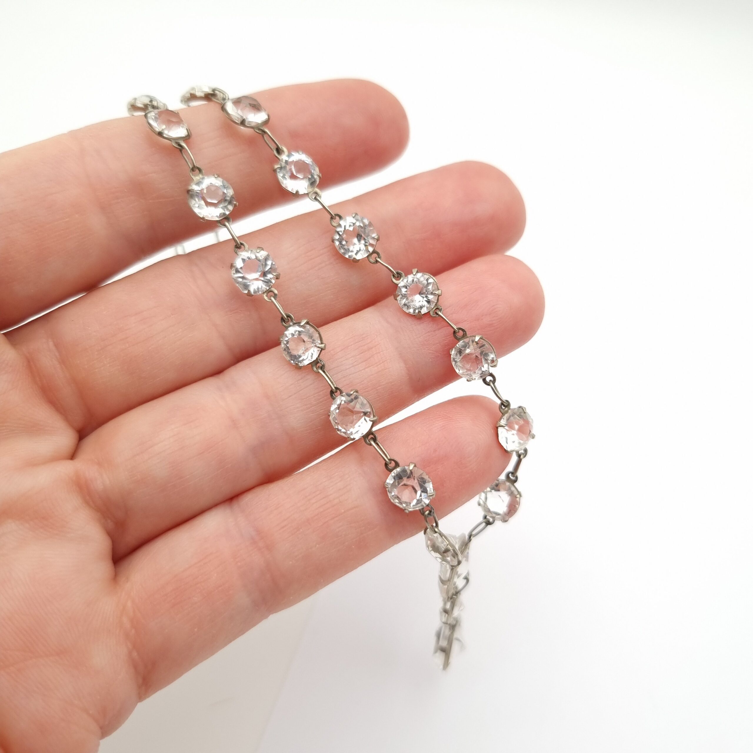  1920s Bezel Set Crystal Y Drop Necklace Rodi & Wienenberger - Image 3