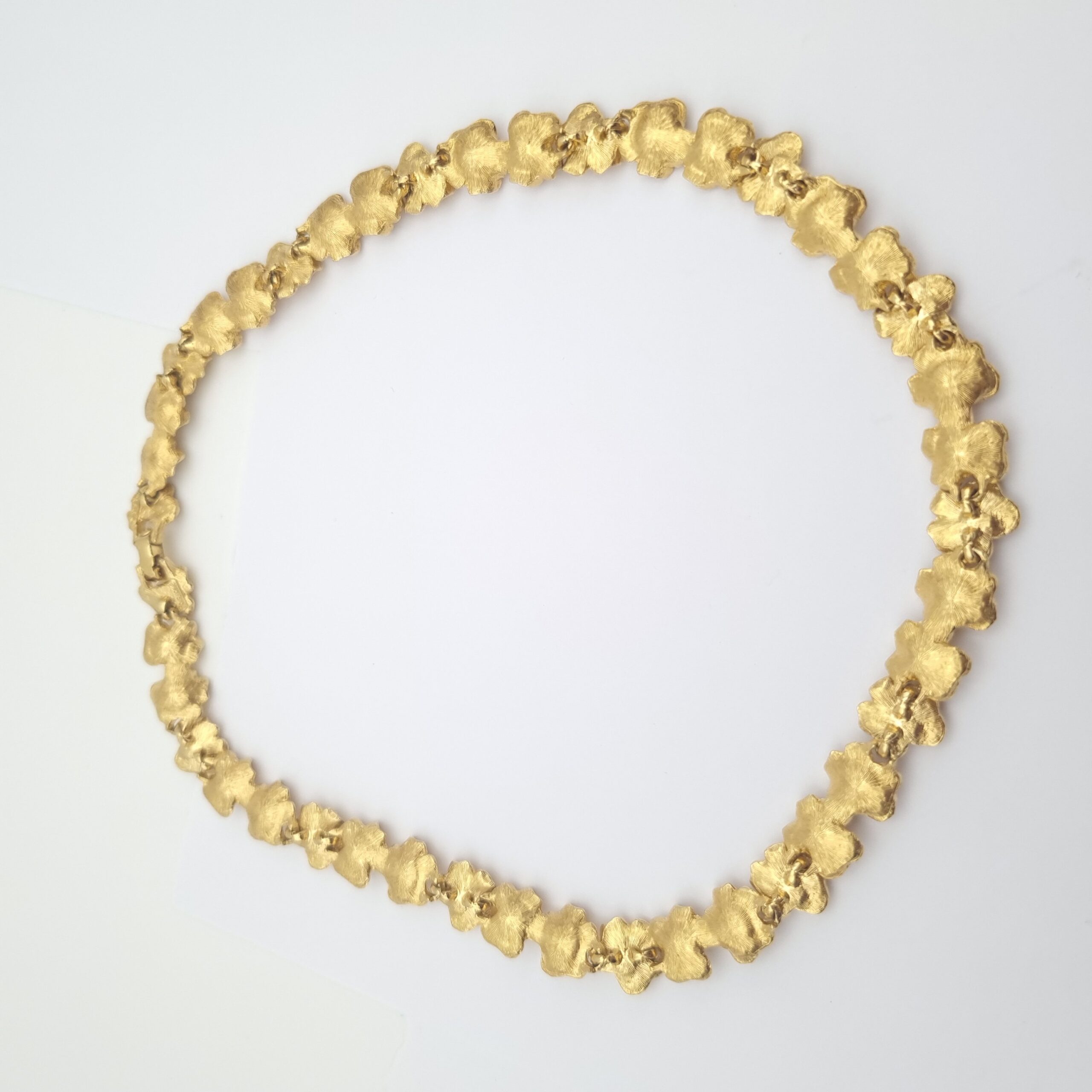 Trifari Flower Necklace Crown Mark c 1950s 1960s Collar Length - Image 2