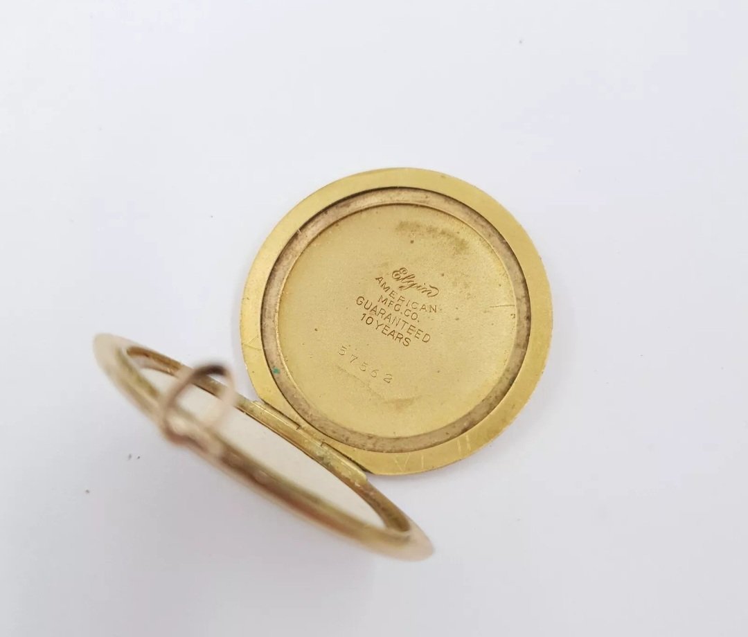 Elgin Gold Filled Locket Engine Turned