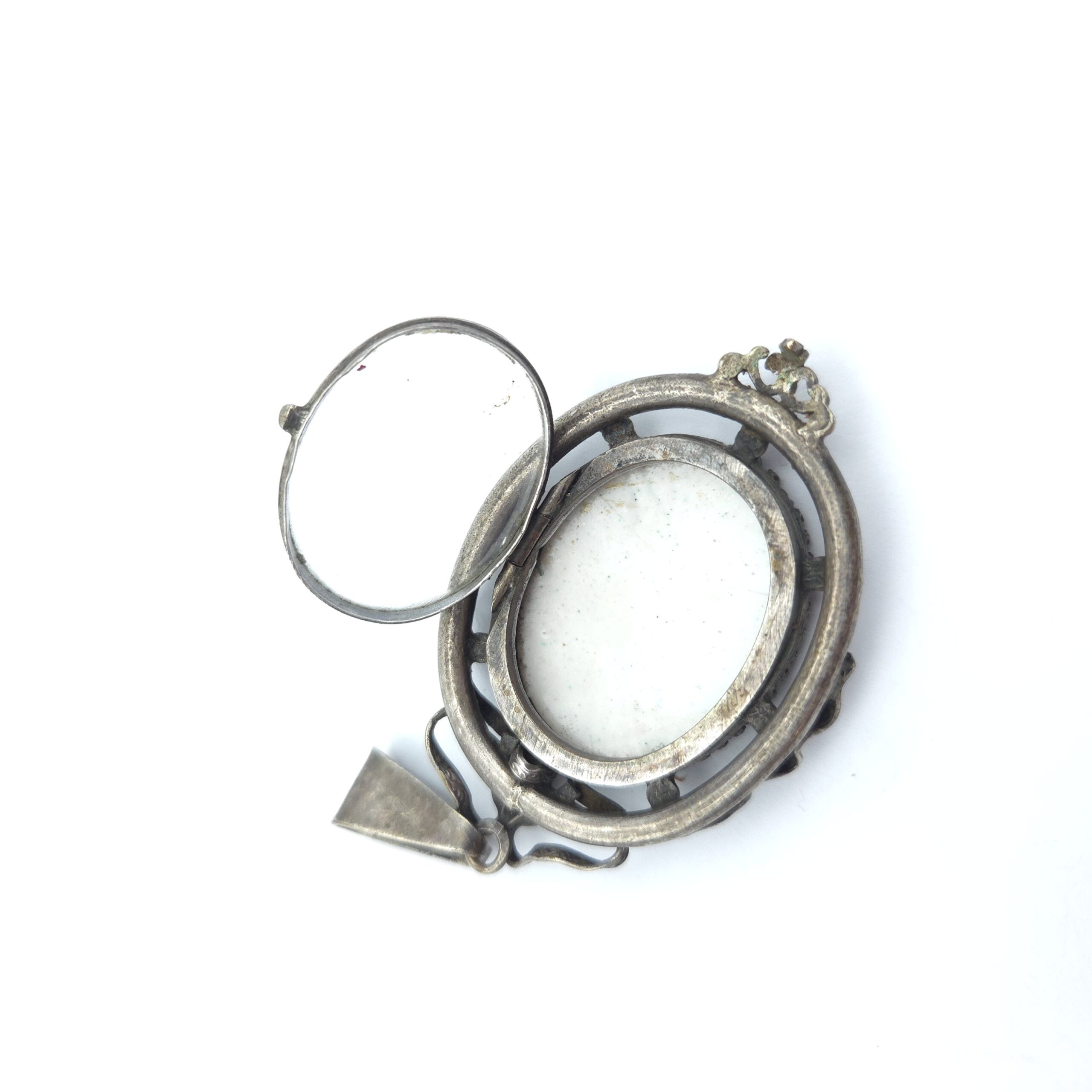 Antique French Porcelain Locket Pendant