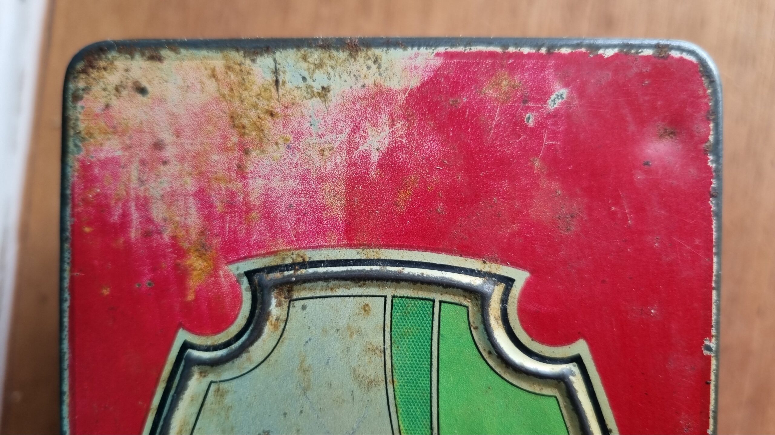 Red Art Deco Biscuit Tin East West Homes Best Decorative - Image 3