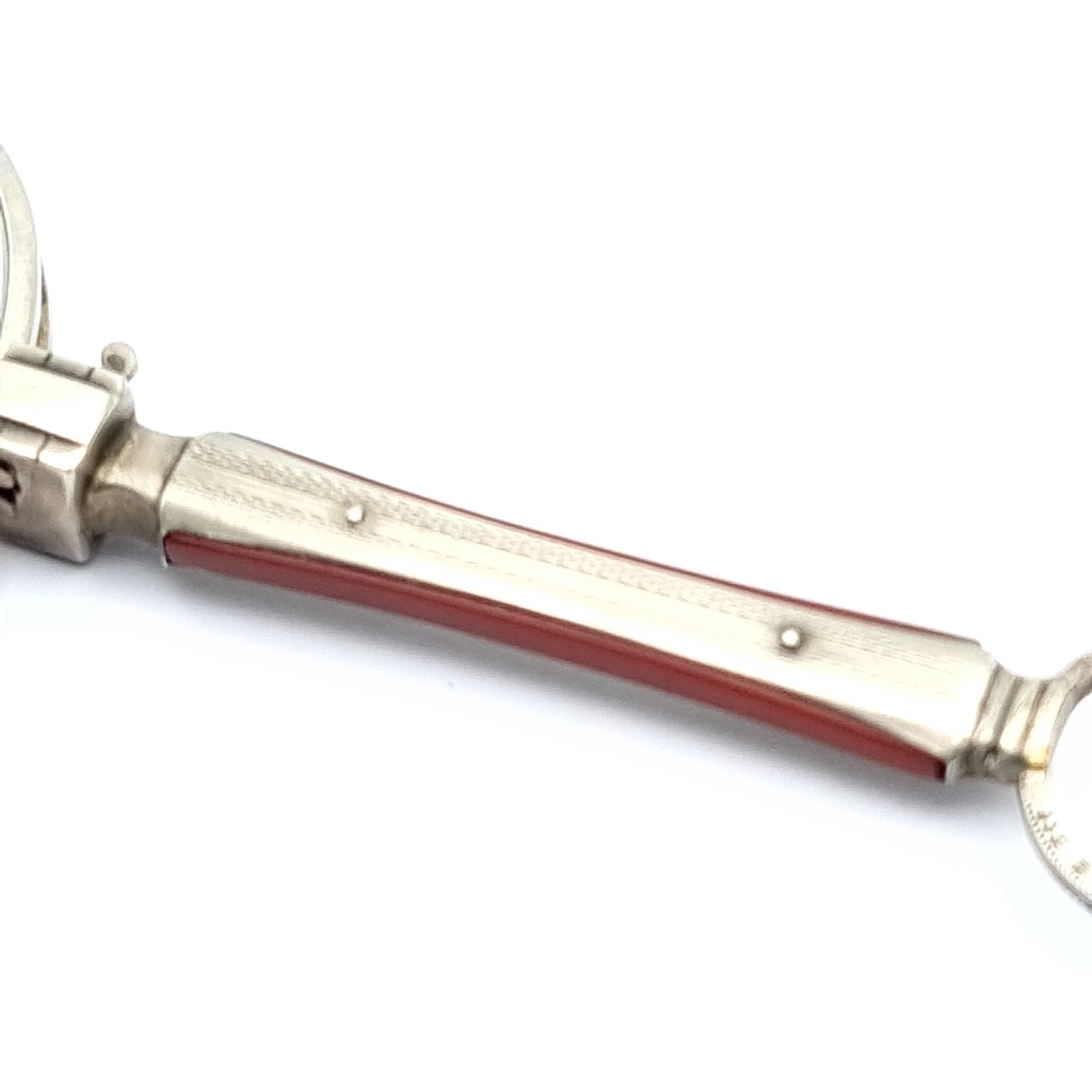 Antique Lorgnette Magnifying Glass with Red Galalith detail - Image 3