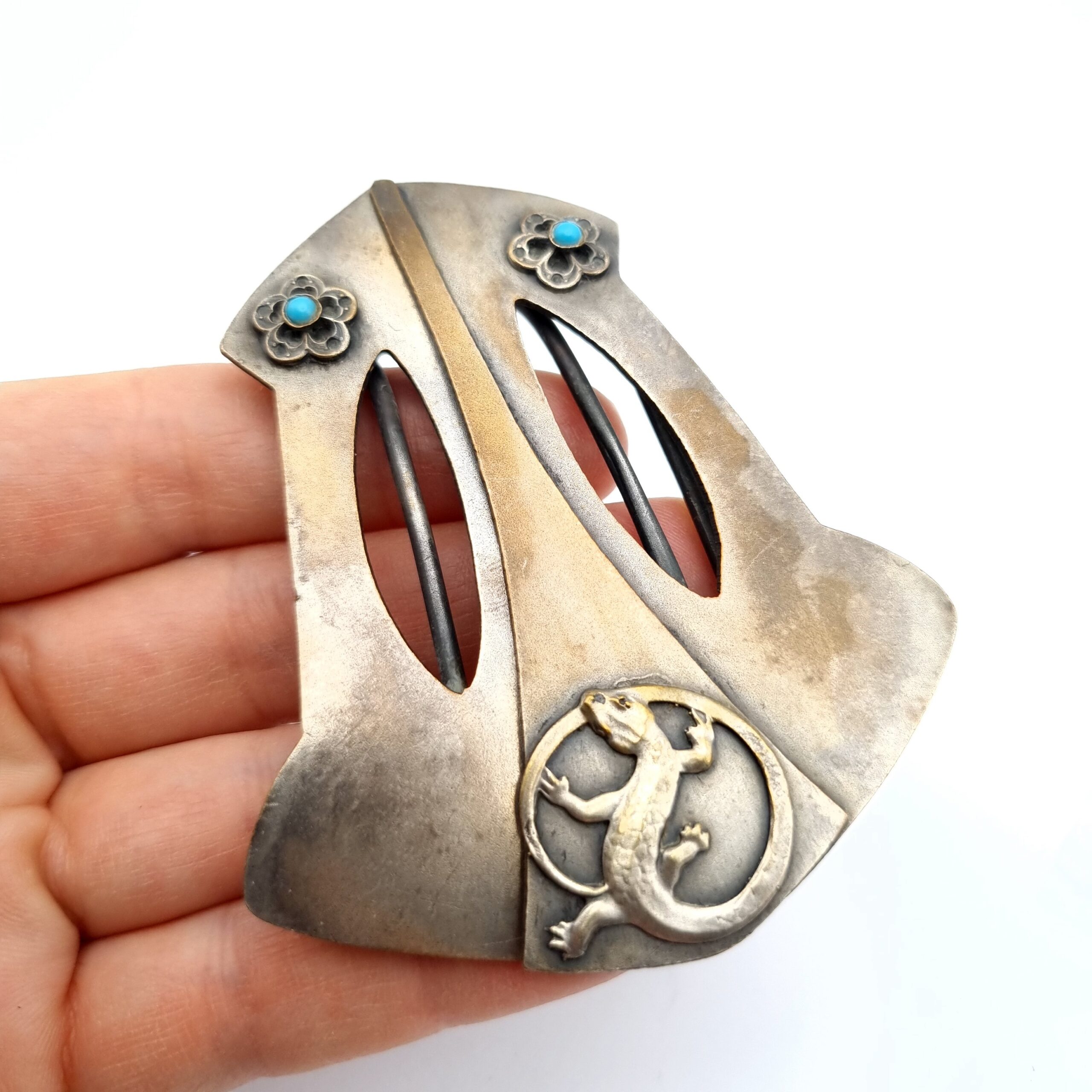 Art Nouveau Buckle Lizard Design Metal for Sash / Belt - Image 2