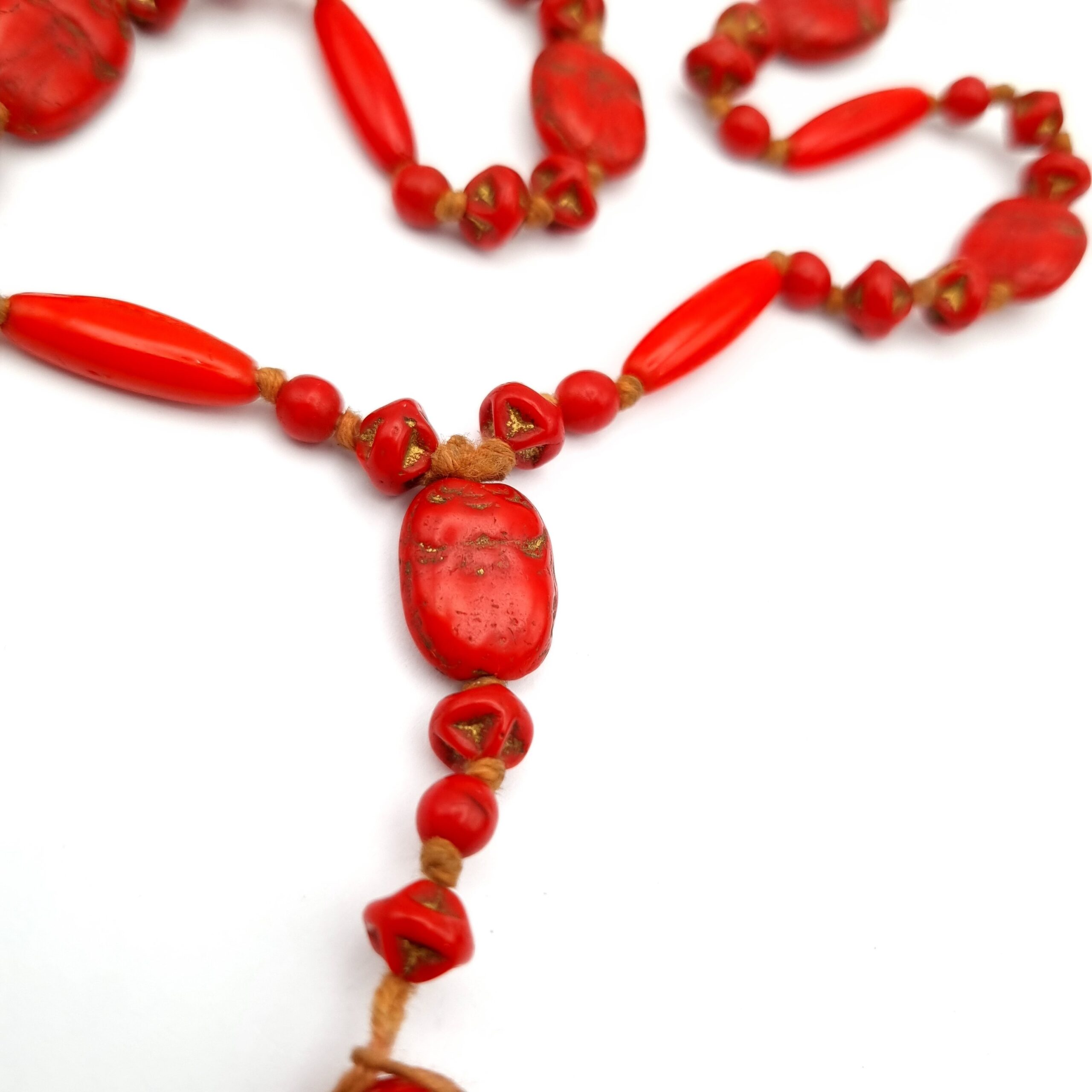 Art Deco Max Neiger Egyptian Revival Necklace Red Pharaoh Scarabs - Image 6