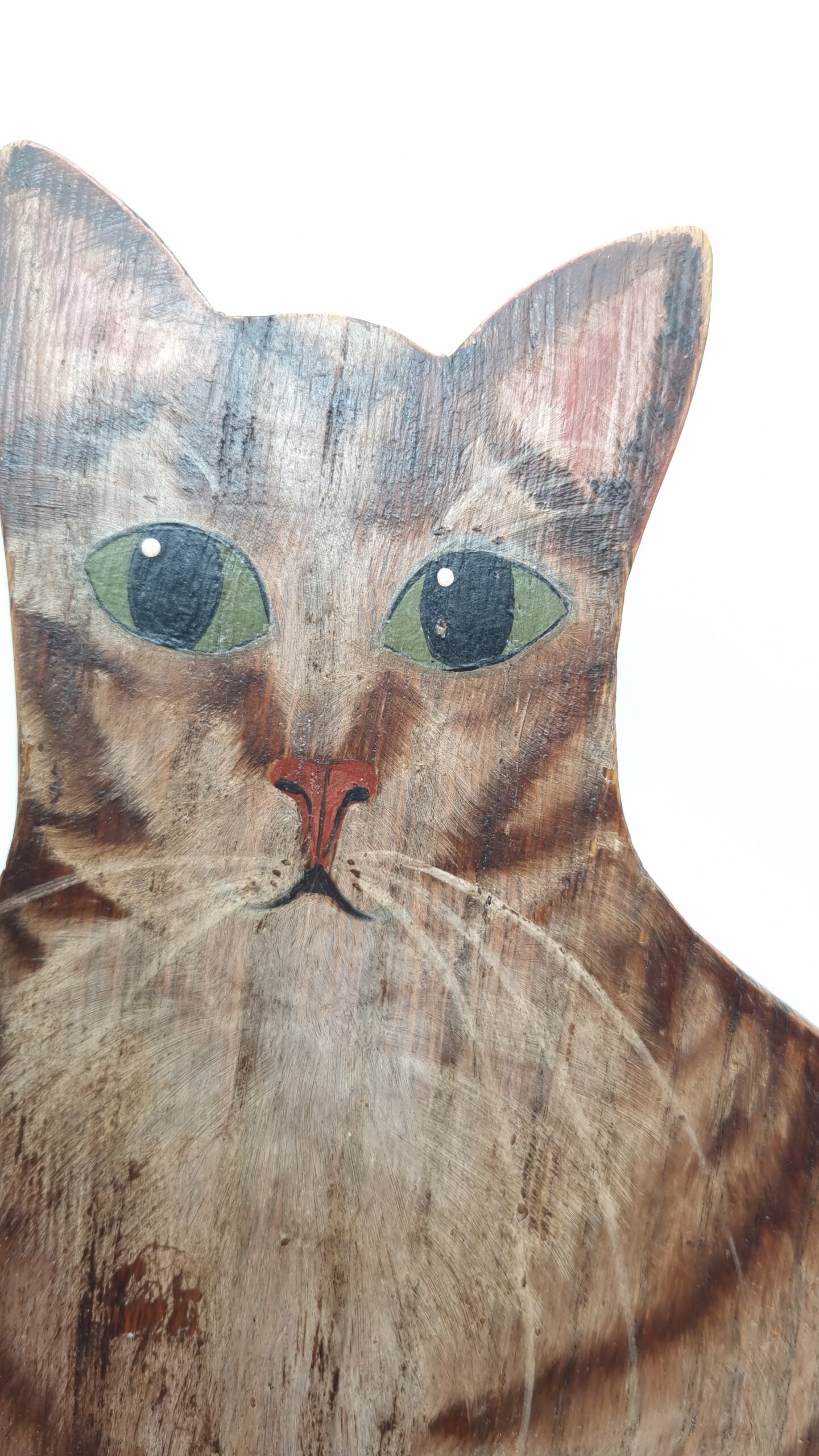Cat Dummy Board Handpainted Signed Tabby