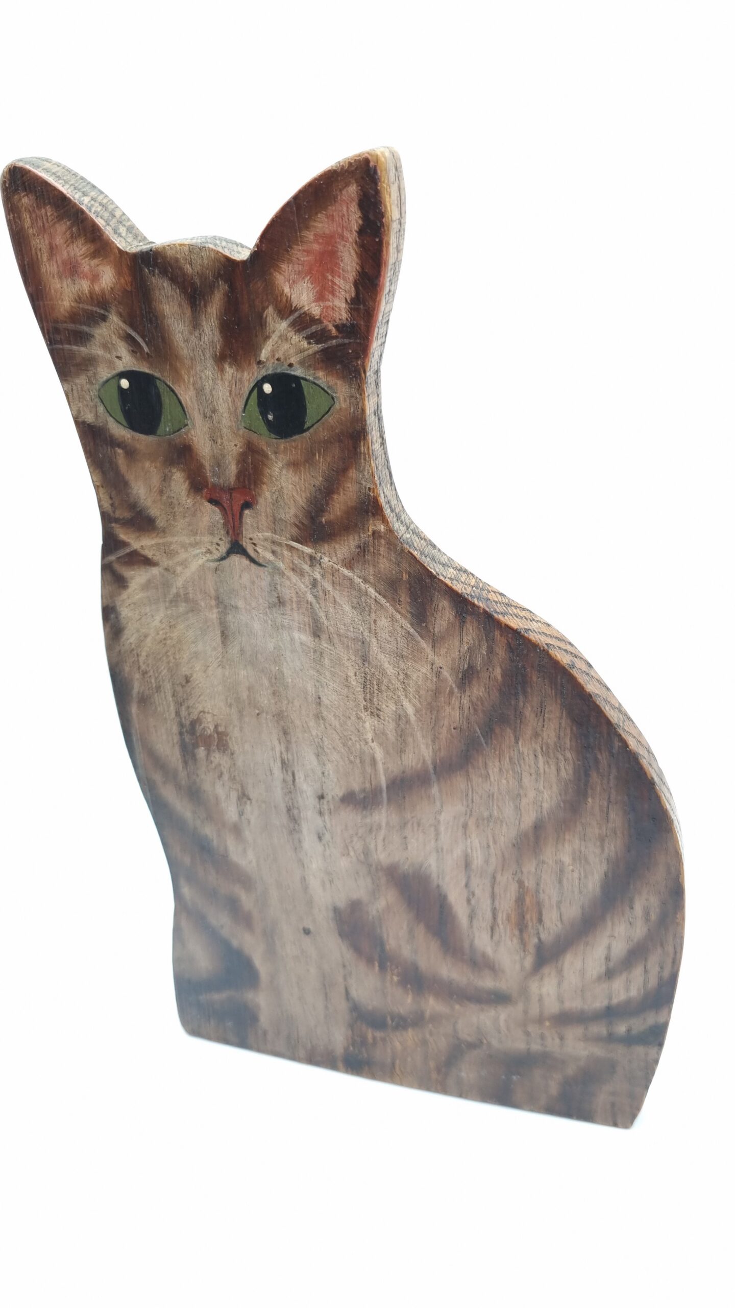 Cat Dummy Board Handpainted Signed Tabby