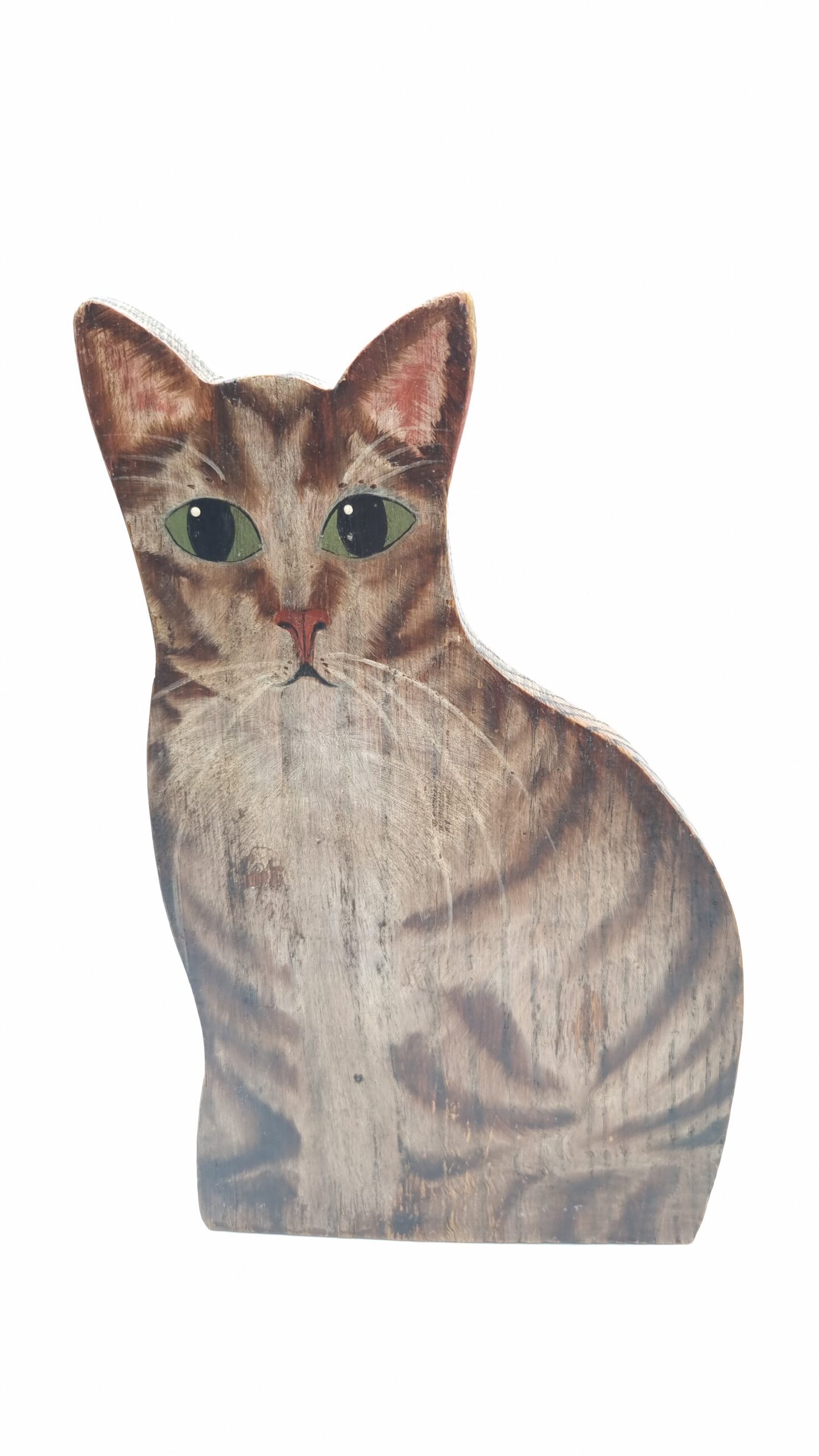 Cat Dummy Board Handpainted Signed Tabby
