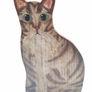 Cat Dummy Board Handpainted Signed Tabby