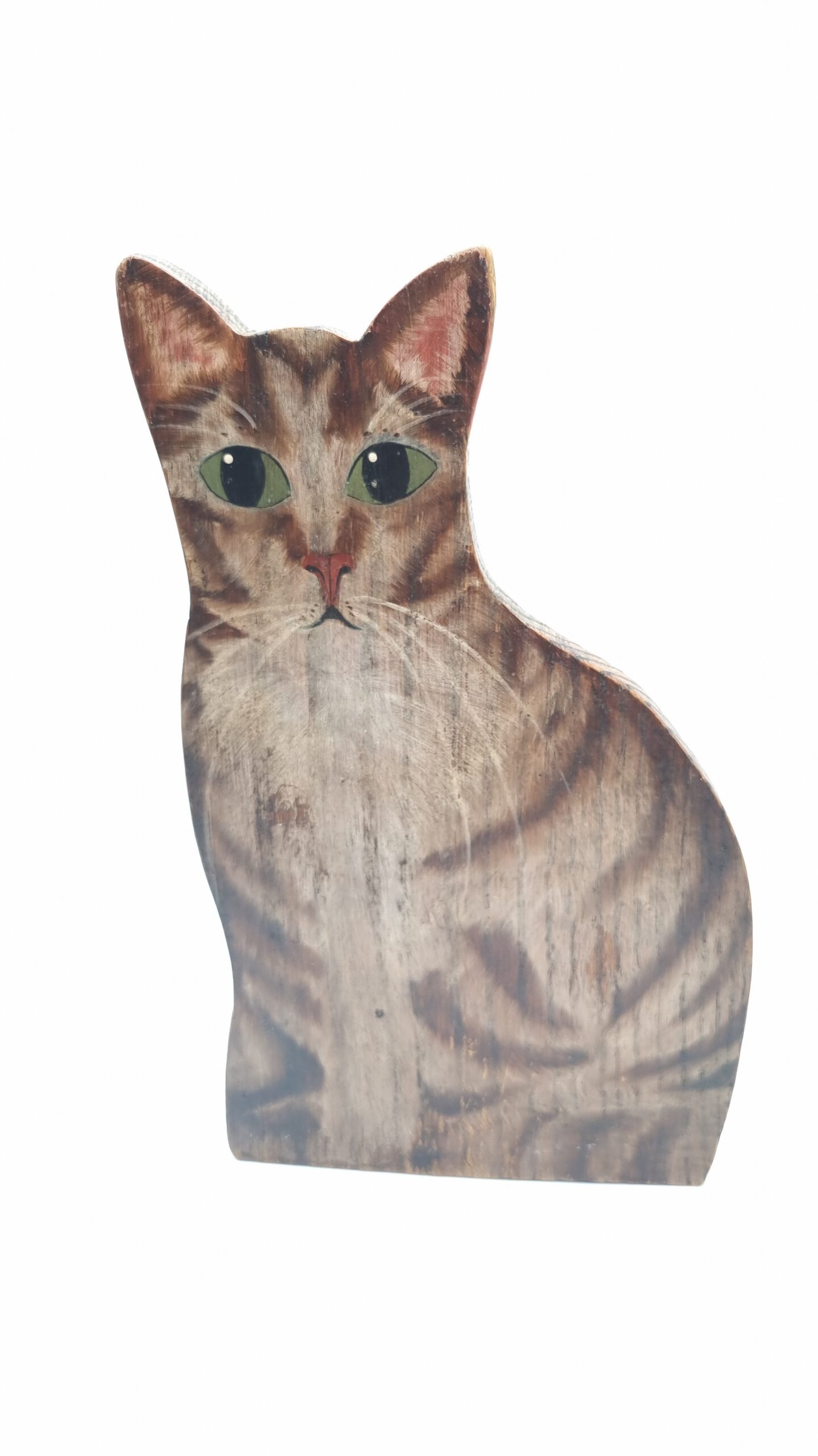 Cat Dummy Board Handpainted Signed Tabby