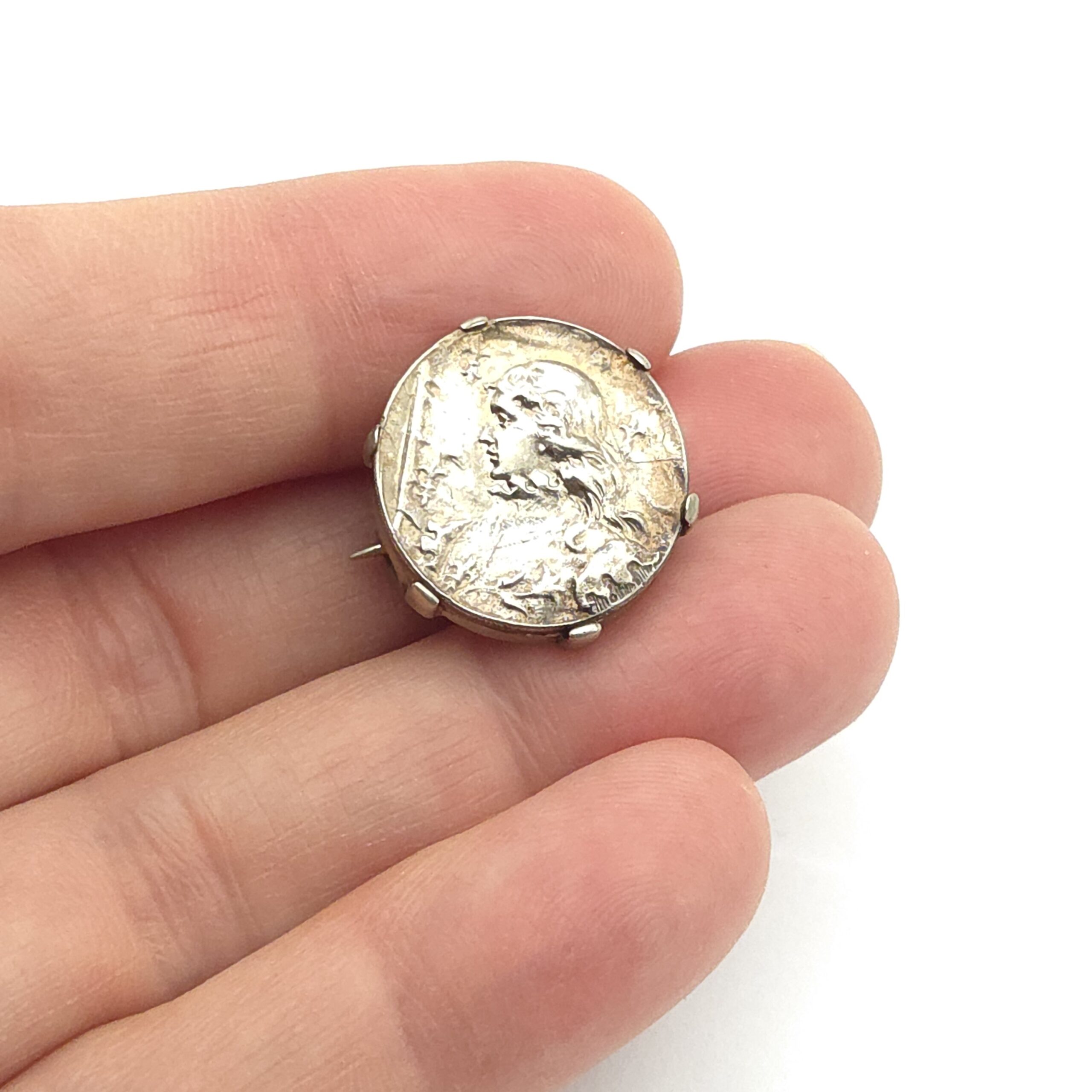 Antique Joan of Arc Silver Medal