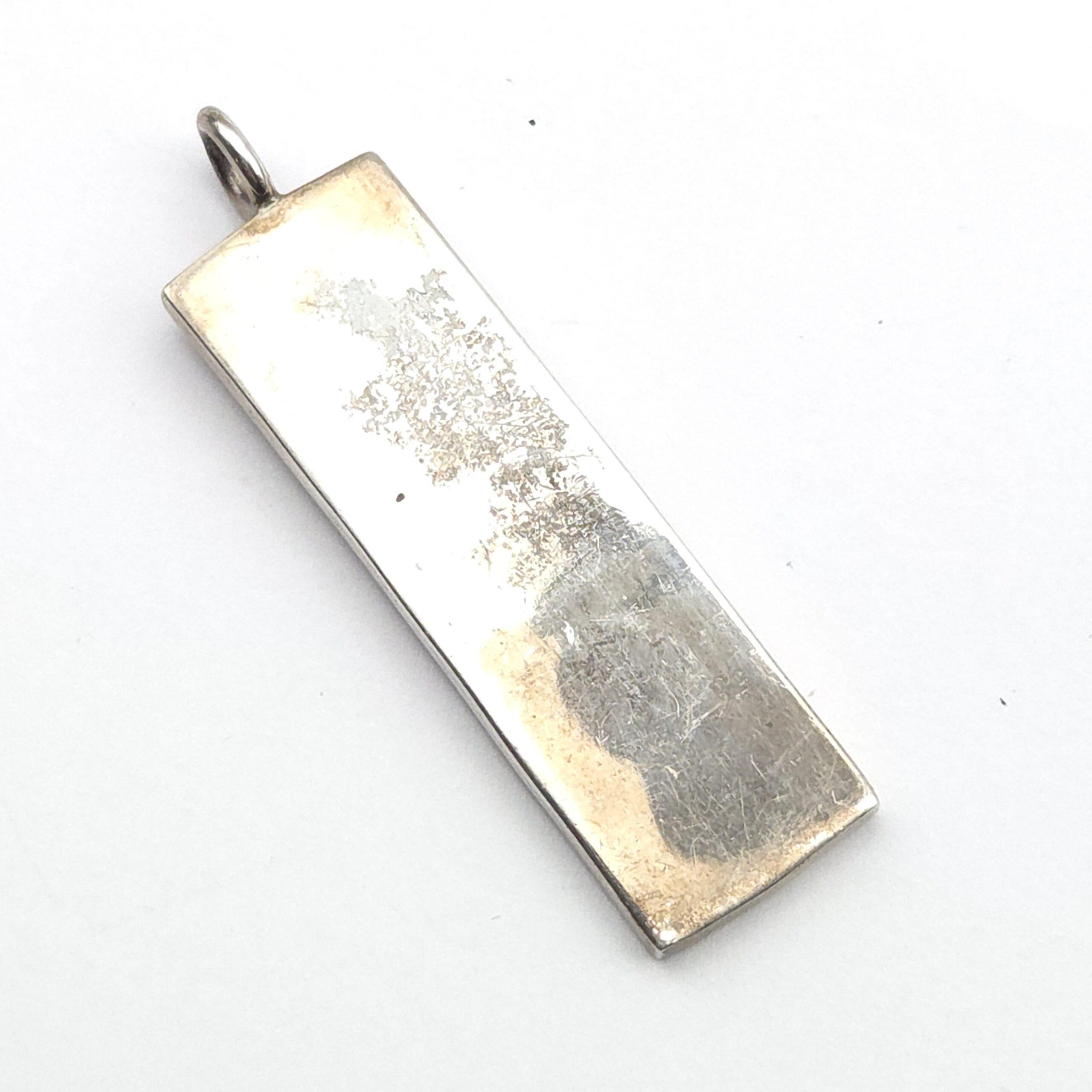 Solid Silver Ingot Pendant Hallmarked London 2000