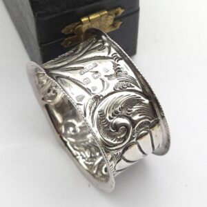 Edwardian Silver Napkin Ring Embossed & Repoussé