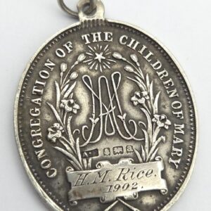 Antique Silver Religious Medallion 1902 Congregation of the Children of Mary