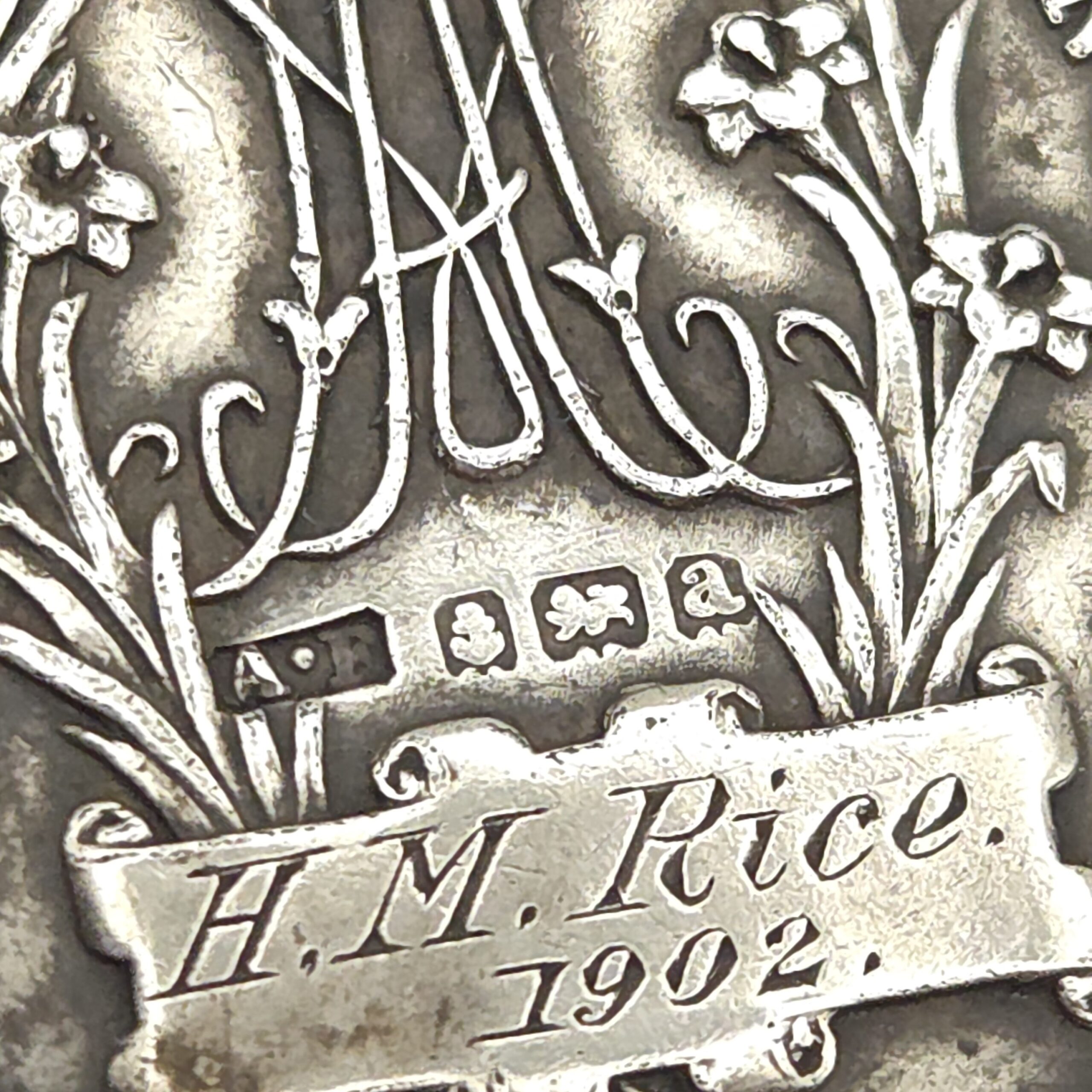 Antique Silver Religious Medallion 1902 Congregation of the Children of Mary H M Rice - Image 4