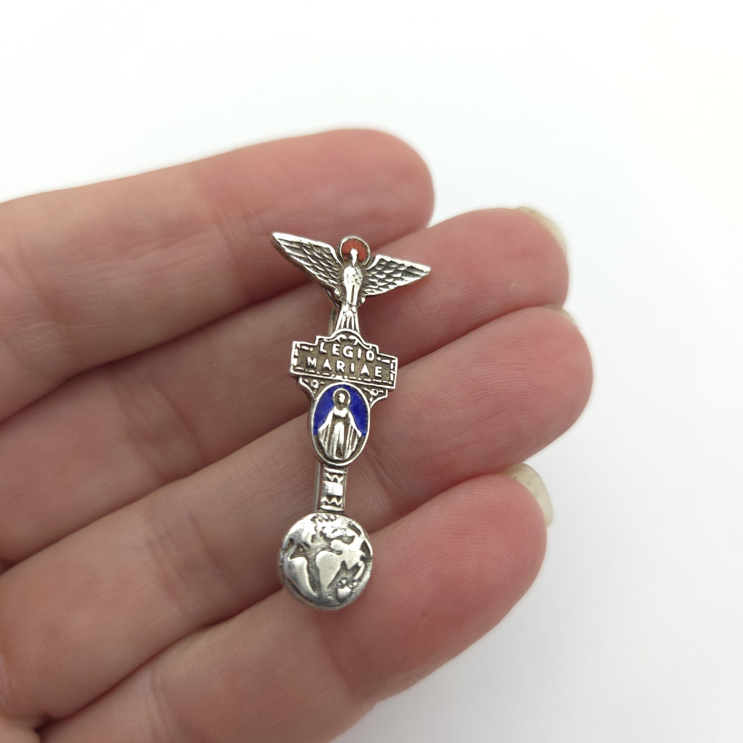 Sterling Silver Religious Brooch  Legion of Mary Hallmarked Dublin 1952 - Image 2