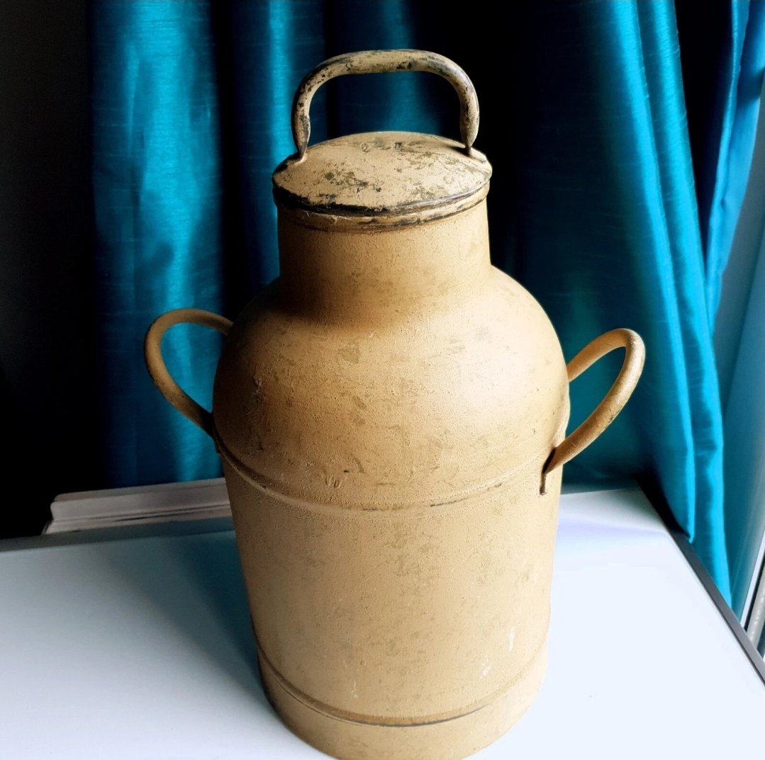 Large Vintage Milk Churn Painted