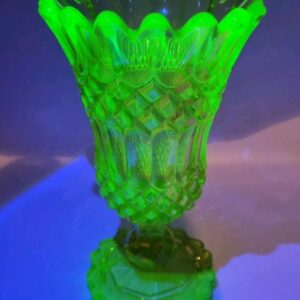 Victorian Uranium Glass Celery Vase Sowerby Pattern 2118