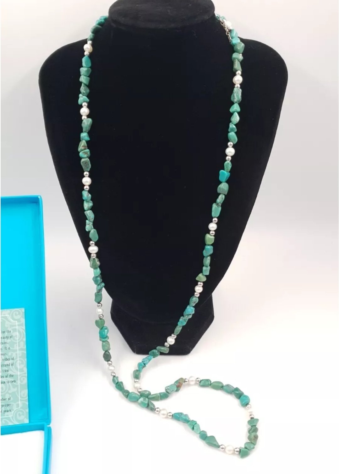 Carolyn Pollack Turquoise Necklace with Pearls