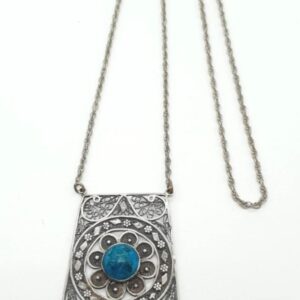 Yemeni Filigree Silver & Eilat Stone Pendant
