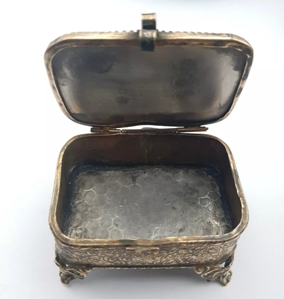 Antique Ormolu Jewellery Box French Casket Bevelled Glass 1900 Paris Exposition - Image 2