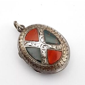 Victorian Locket Silver Scottish Bloodstone
