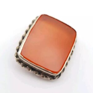 Victorian Carnelian Brooch Silver Mount