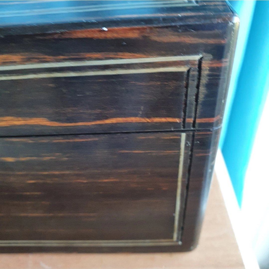 Large Coromandel Box Sewing Jewellery Writing Antique 19th Century Reused 35cm - Image 7