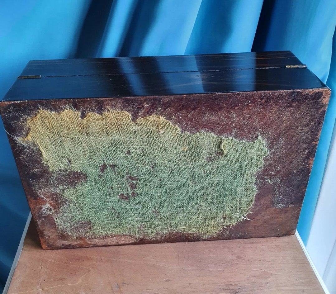 Large Coromandel Box Sewing Jewellery Writing Antique 19th Century Reused 35cm - Image 8