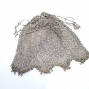 Antique French Silver Evening Bag Drawstring Mesh