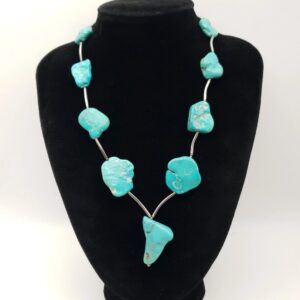 Turquoise Nugget & Sterling Silver Necklace