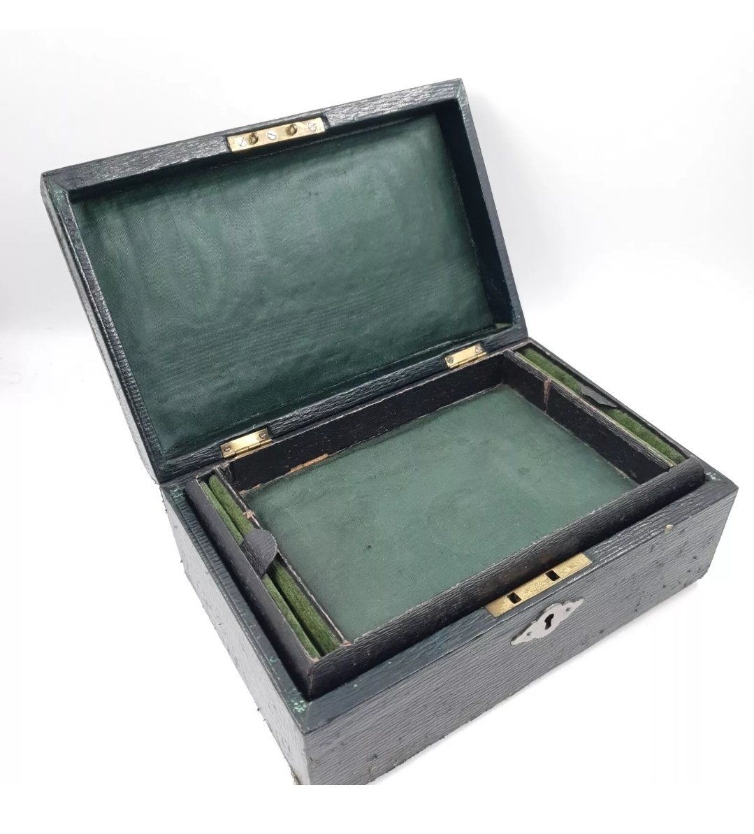 Large Edwardian Leather covered Jewellery Box