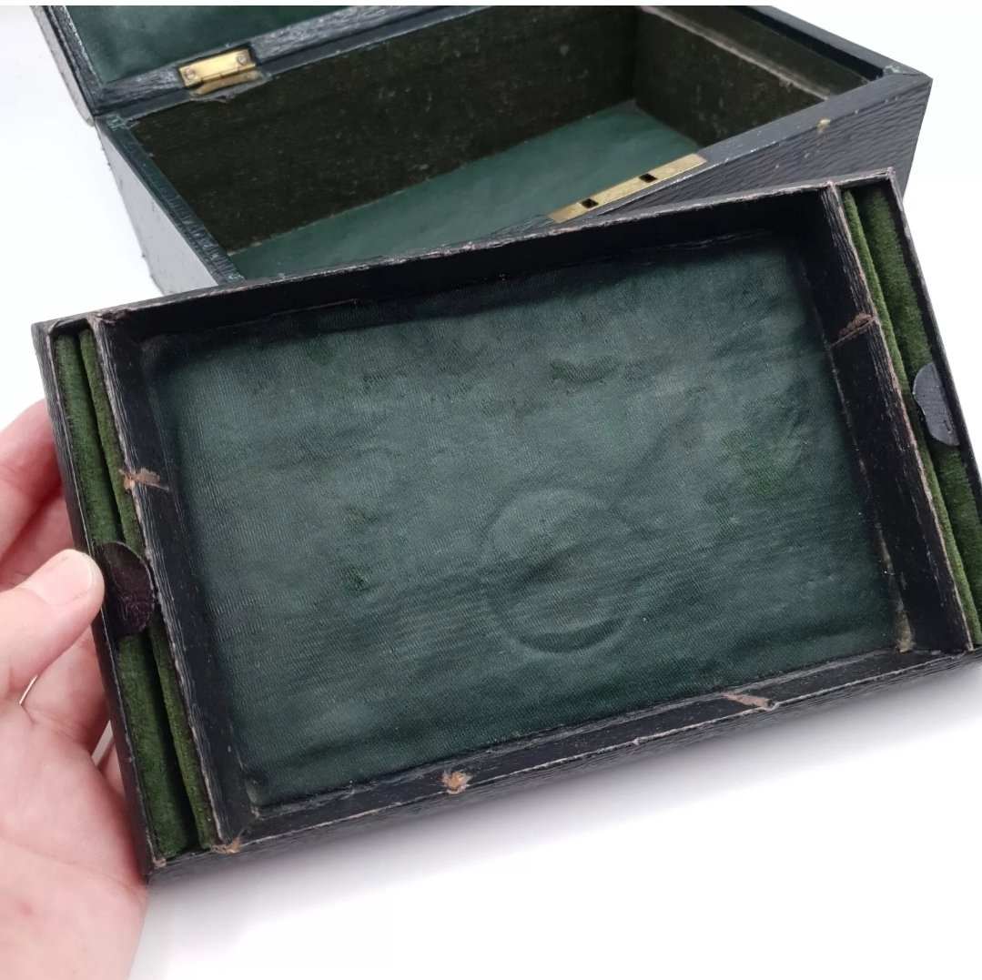 Large Edwardian Leather covered Jewellery Box