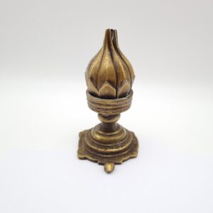 Antique Lotus Candle Holder Tortoise Stand Opening