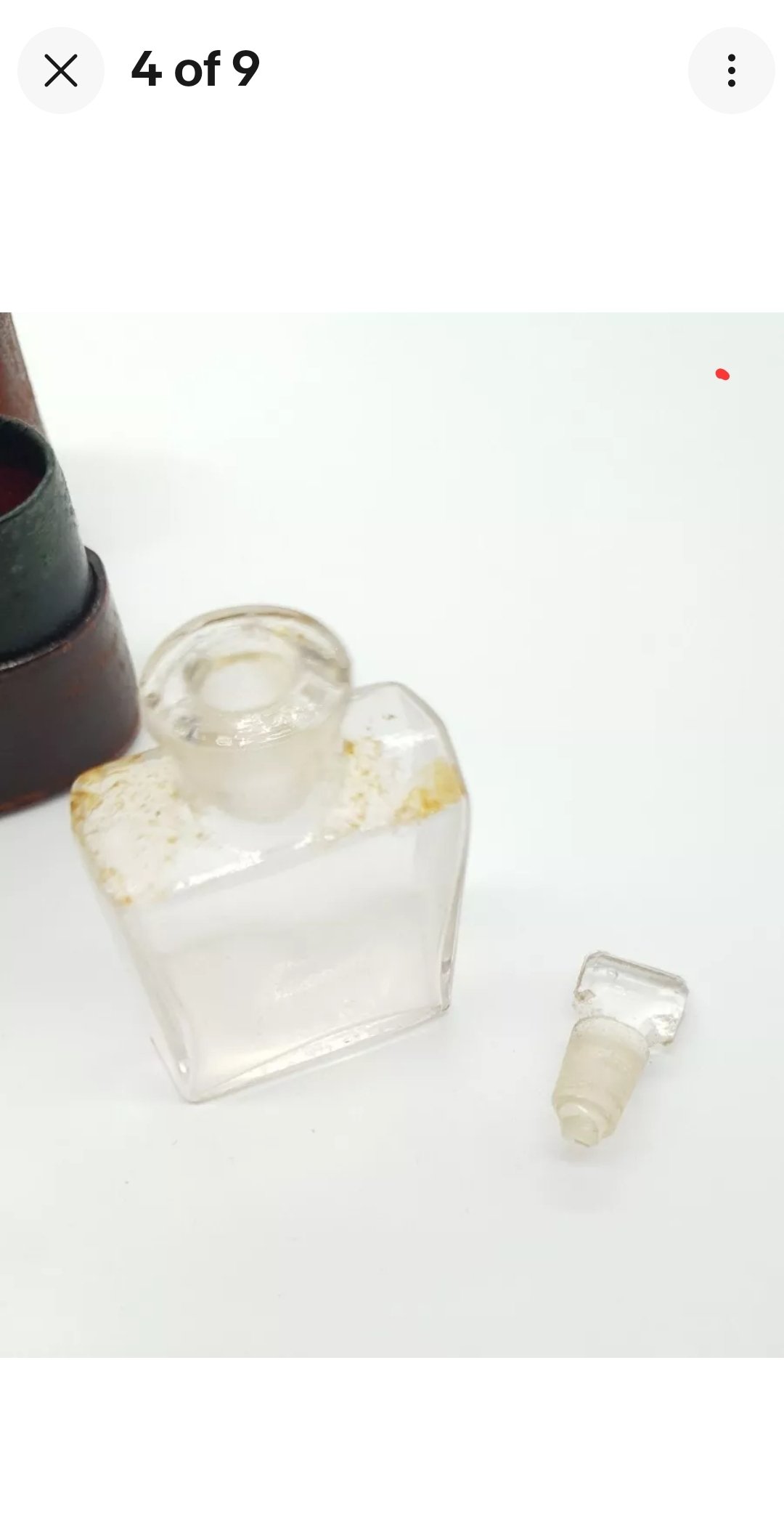Antique French Smelling Salts Bottle in Leather Case.