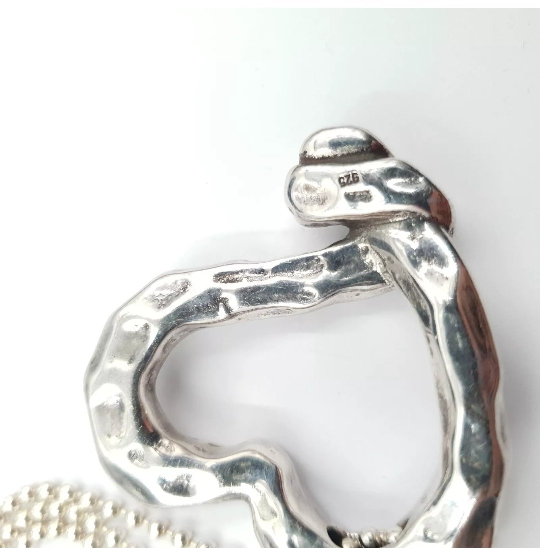 Rachel Galley Heart Pendant Sterling Silver Necklace Large UK Hallmarked - Image 4