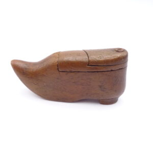 Antique Wooden Shoe Snuff Box Treen