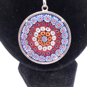 Large Murano Milliefiori Glass Pendant Necklace