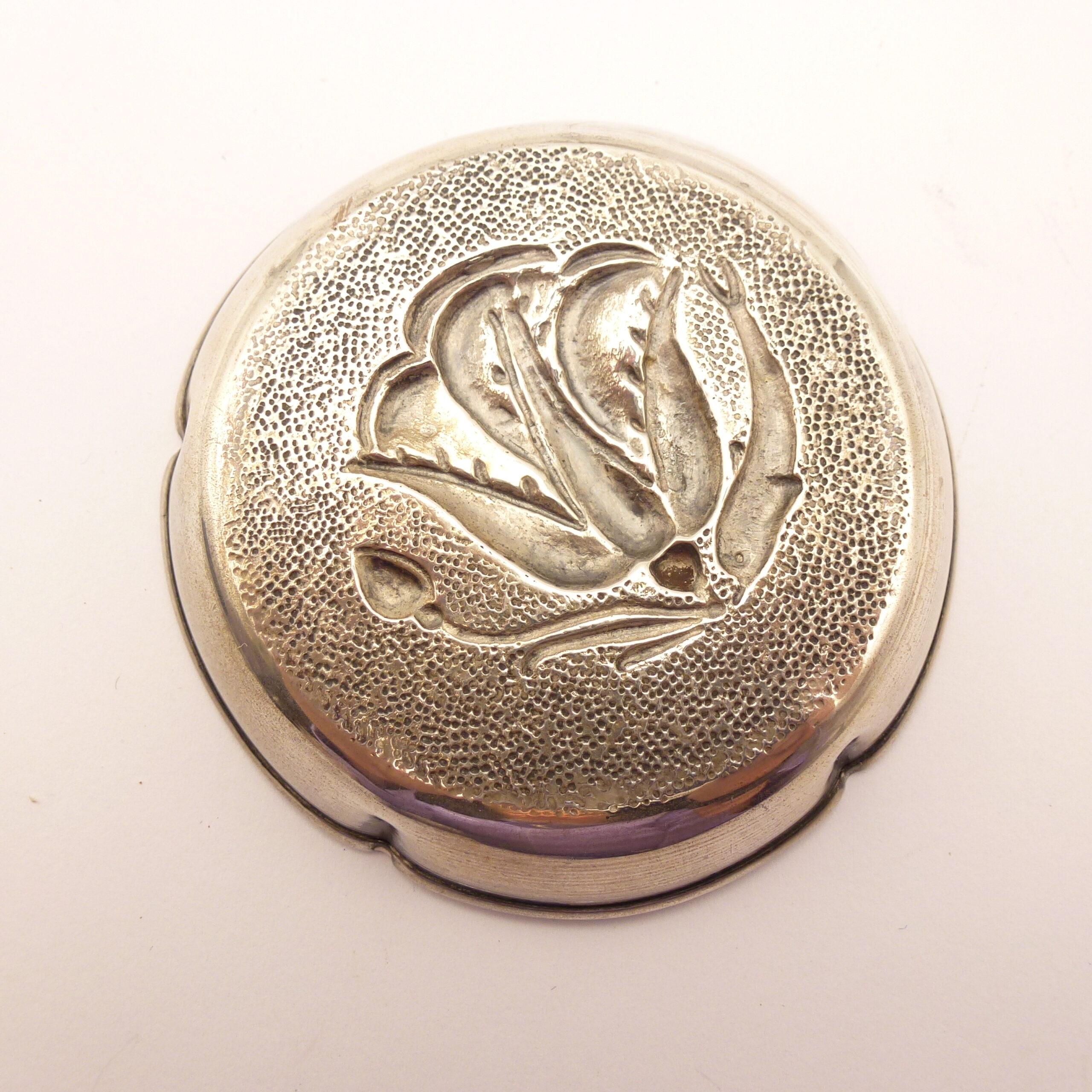 Arts & Crafts Style Silver Pin Dish Dolphin
