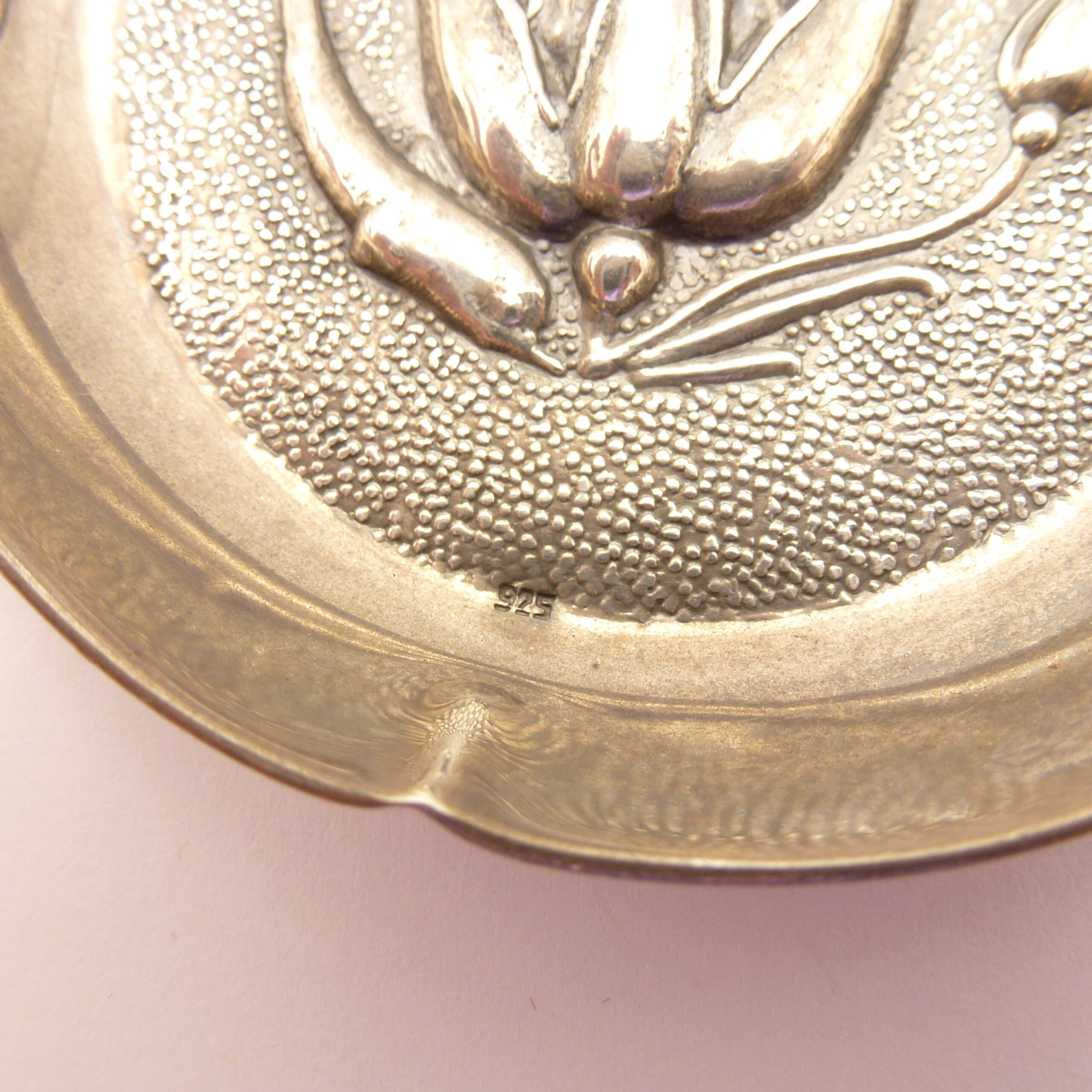 Arts & Crafts Style Silver Pin Dish Dolphin