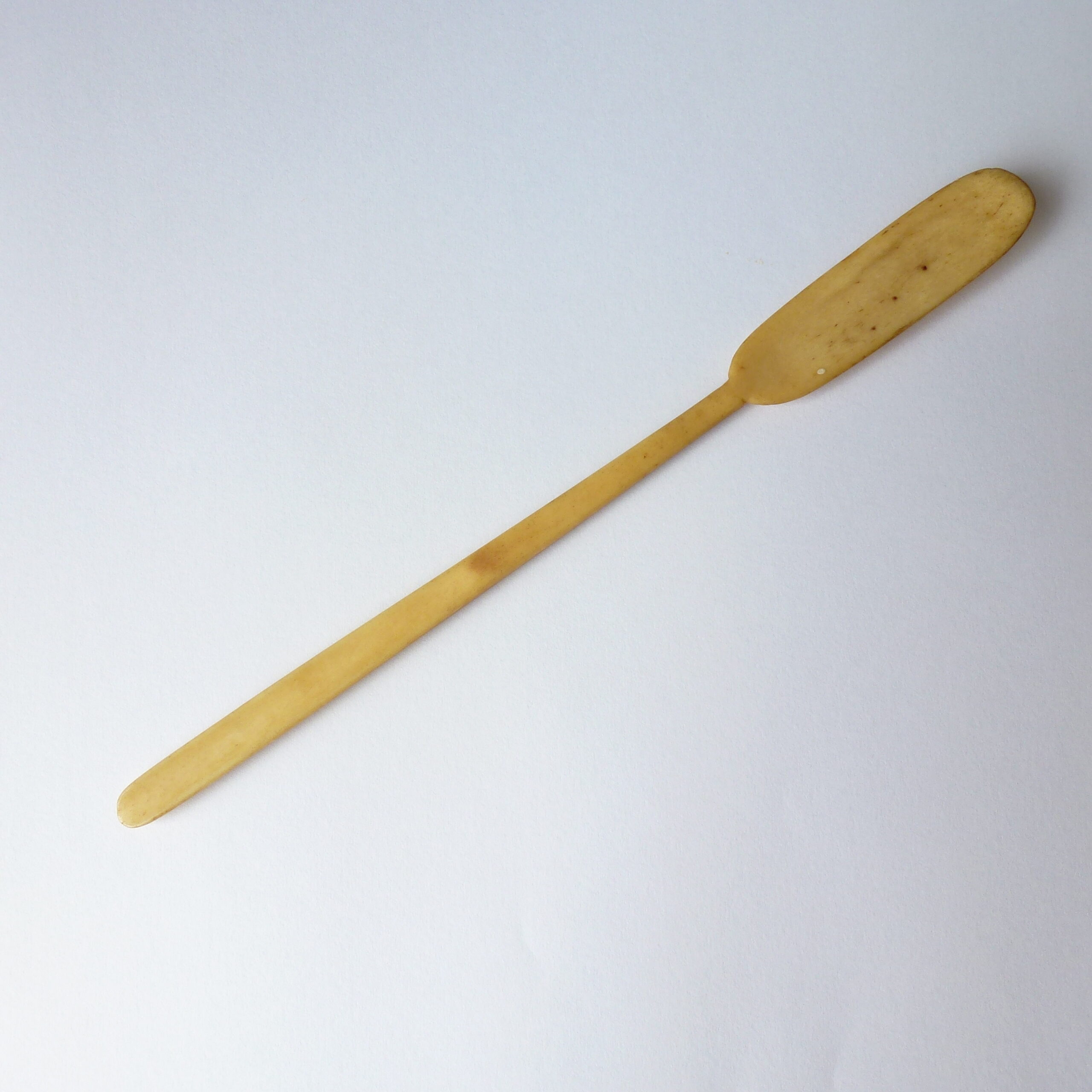 Antique Bone Marrow Scoop Carved Double Ended