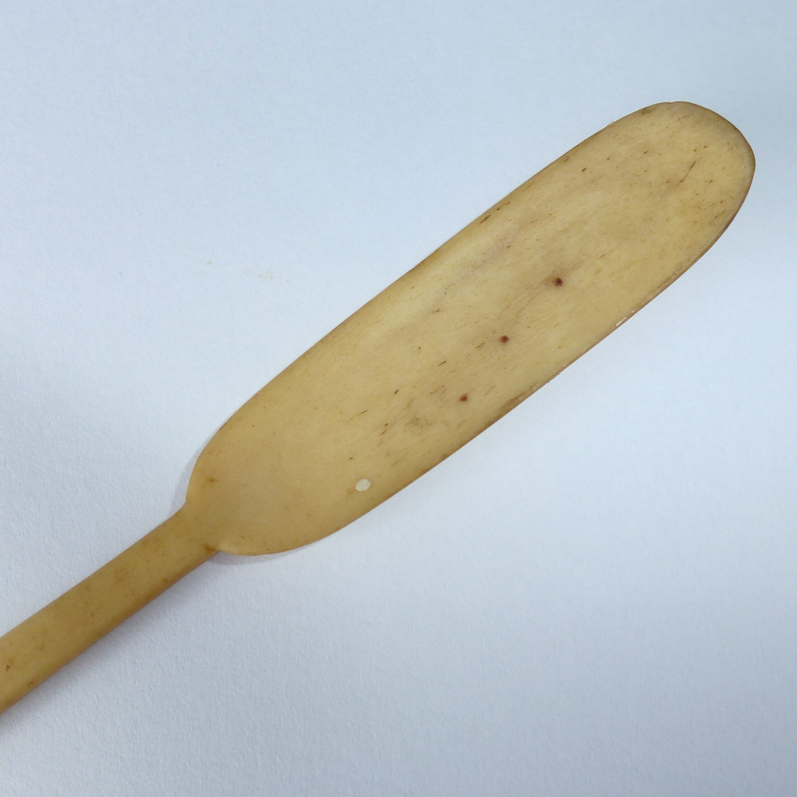 Antique Bone Marrow Scoop Carved Double Ended - Image 2