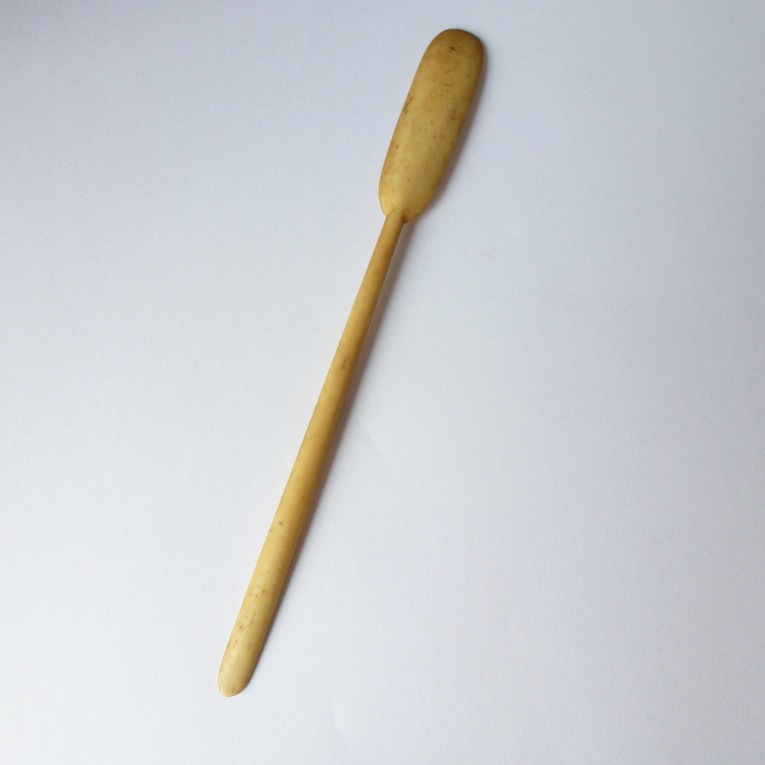 Antique Bone Marrow Scoop Carved Double Ended
