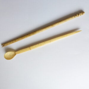 19th Century Carved Bone Snuff Spoon