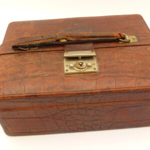 Edwardian Crocodile Leather Jewellery Case