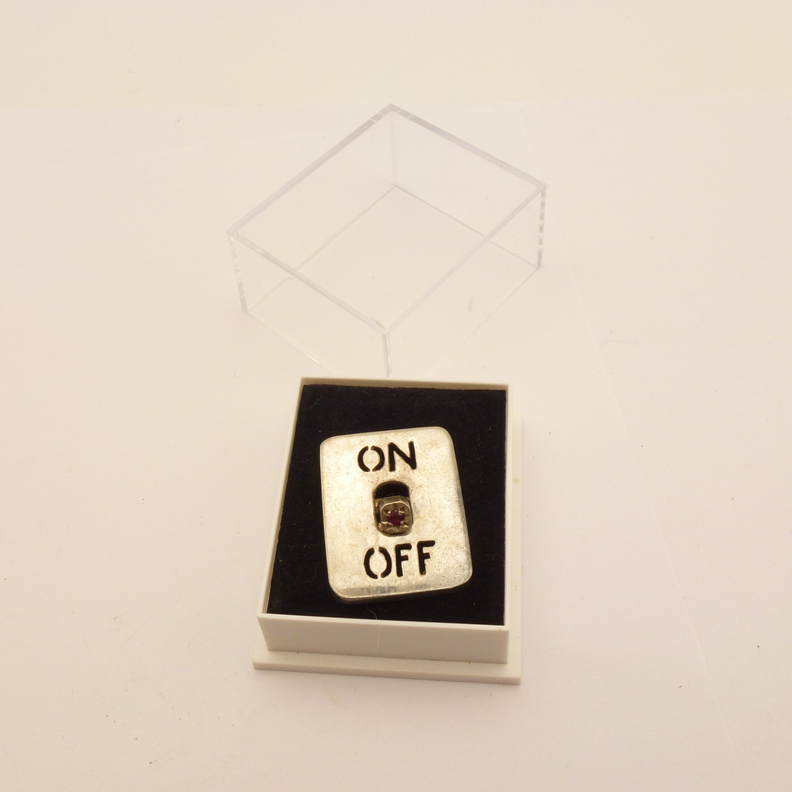 On Off Switch Silver Pendant Vintage Working Novelty - Image 5