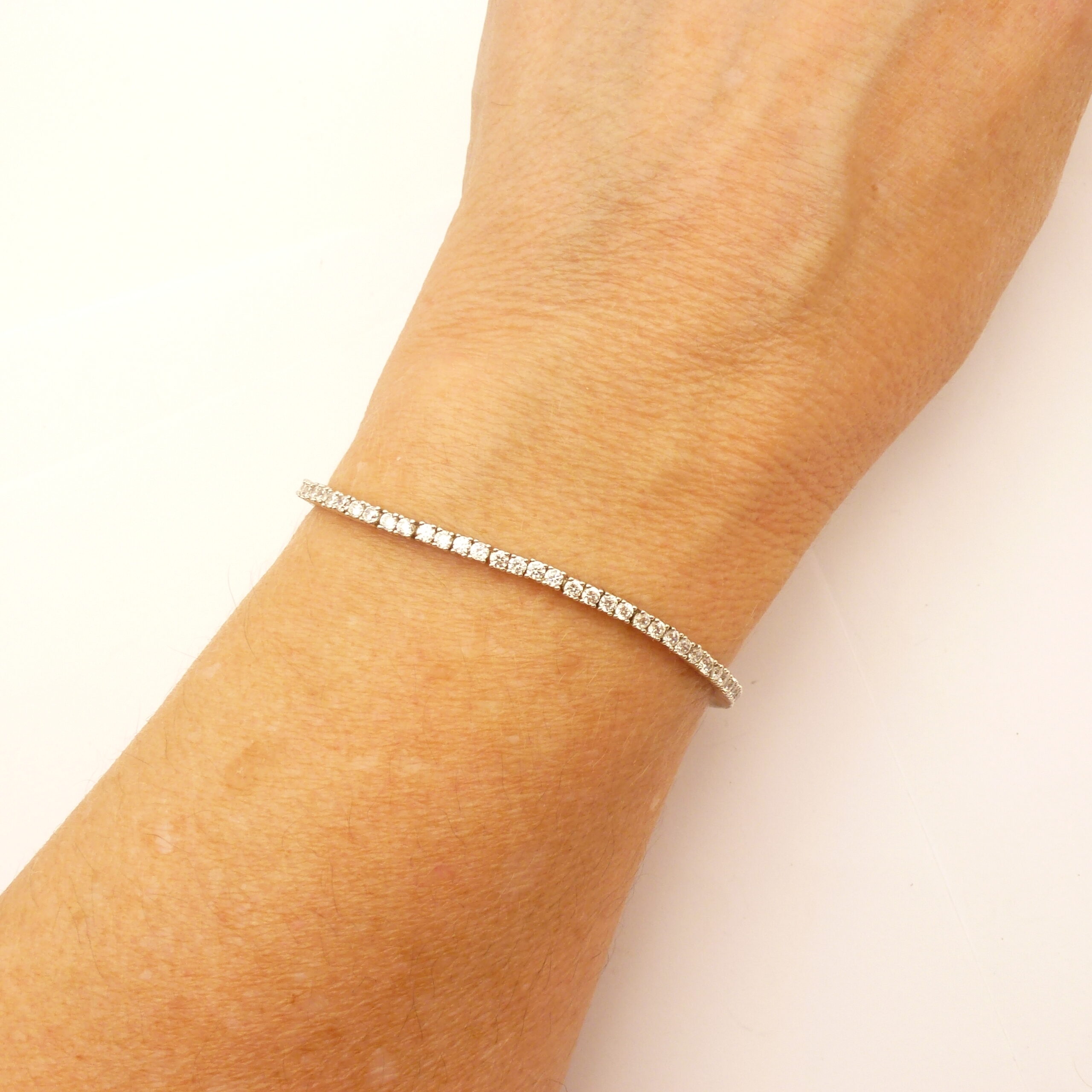 Diamonique Tennis Bracelet Sterling Silver